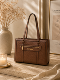 Livia Embossed Tote Brown Steve Madden