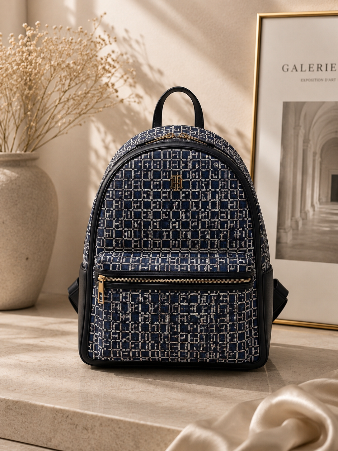 Mochila Tommy Hilfiger Monograma Estampado Logo Azul
