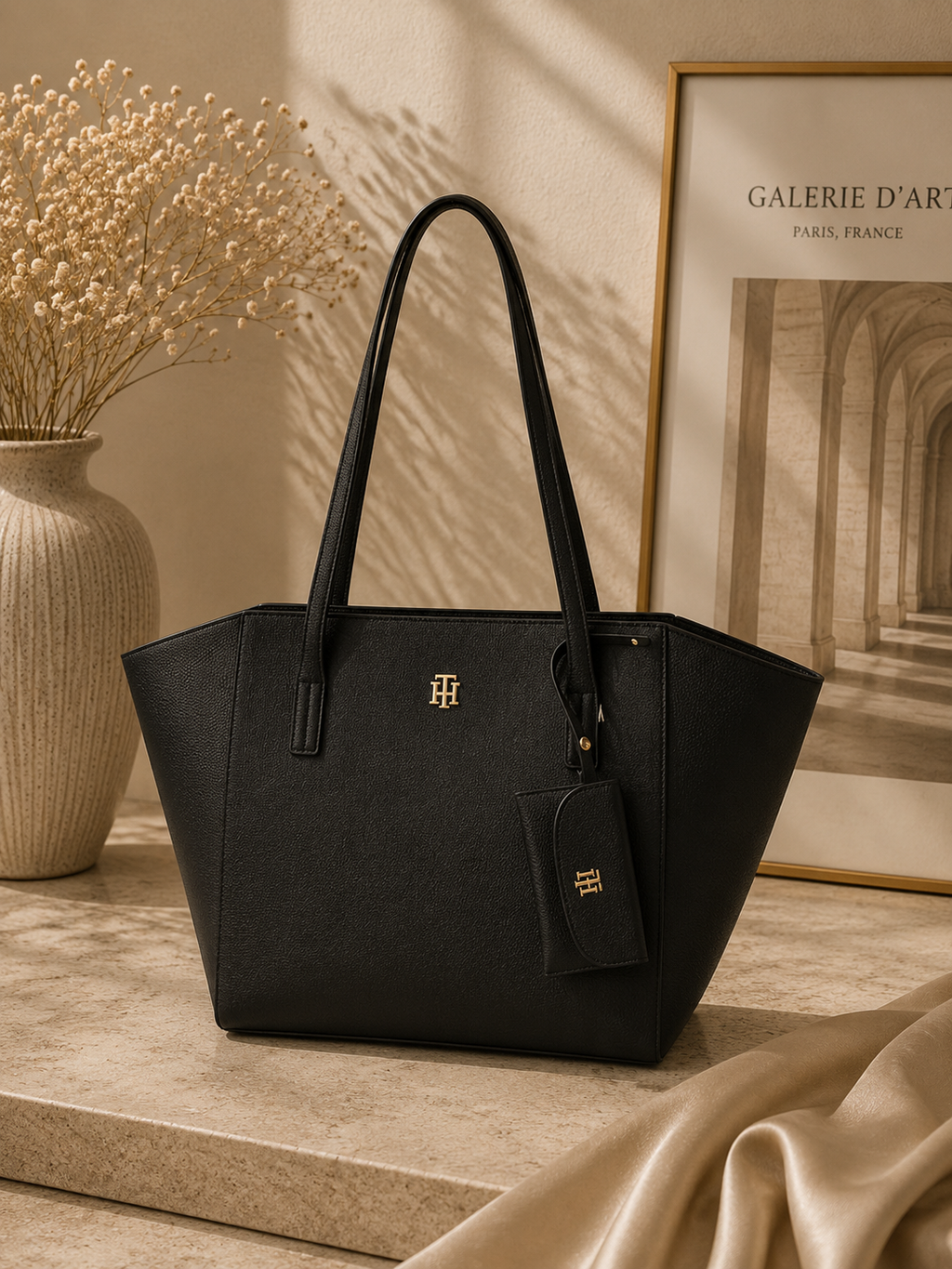 Tote Tommy Hilfiger Negro con Monedero