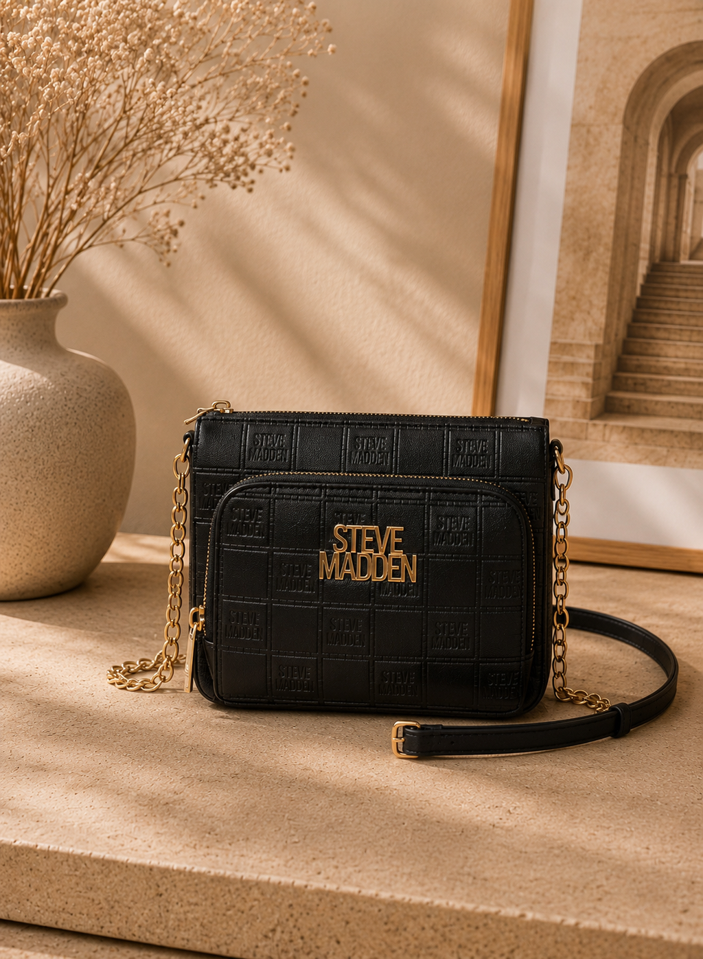 Grande Hollywood Logo Xbody Black Steve Madden - producto
