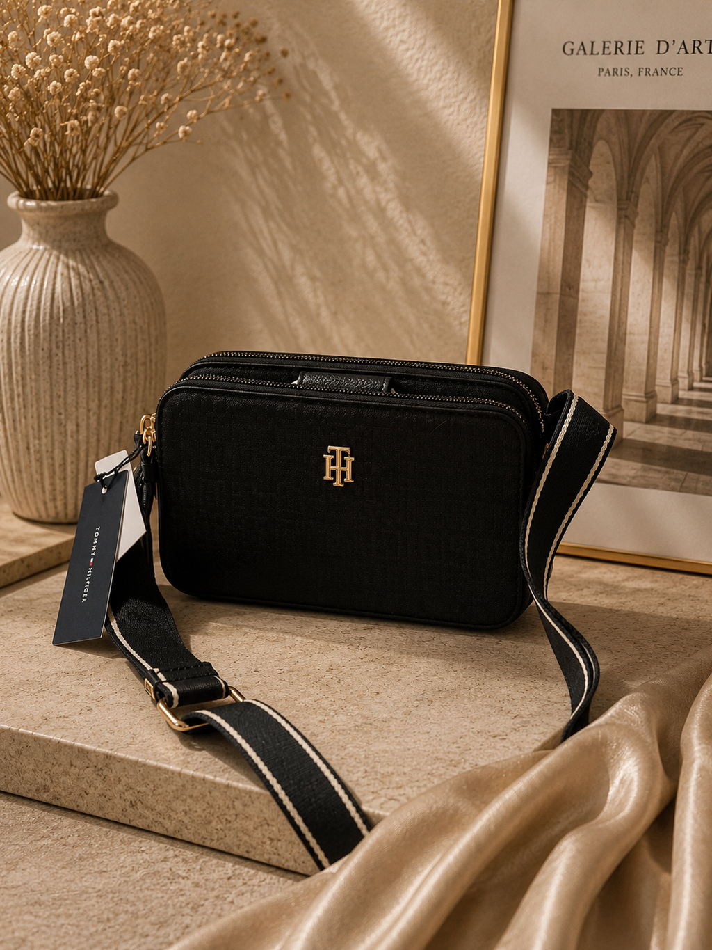 Camera Bag Tommy Hilfiger Monograma Negro