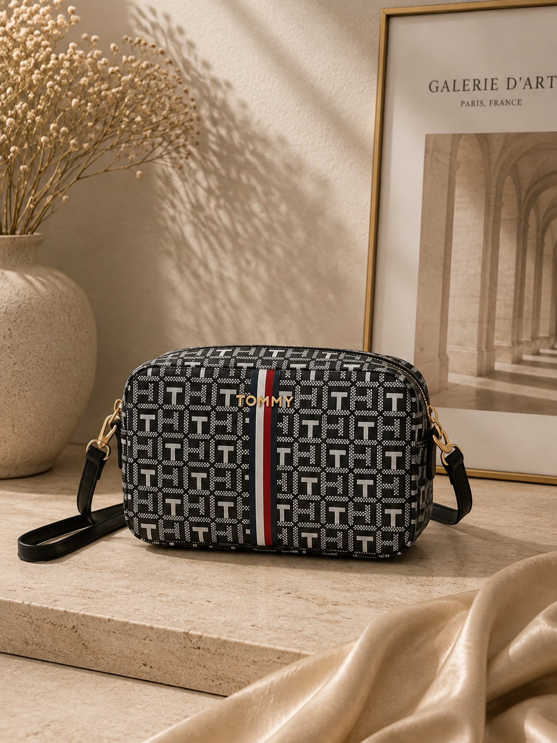 Crossbody Tommy Hilfiger Monograma Azul